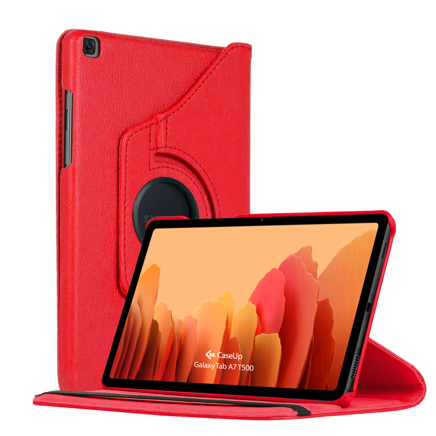 Samsung Galaxy Tab A7 T500 Kılıf CaseUp 360 Rotating Stand Kırmızı